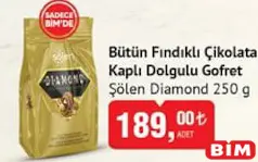 ŞÖLEN DİAMOND BÜTÜN FINDIKLI ÇİKOLATA KAPLI DOLGULU GOFRET 250 G - BAYRAM ŞEKERİ/ÇİKOLATASI
